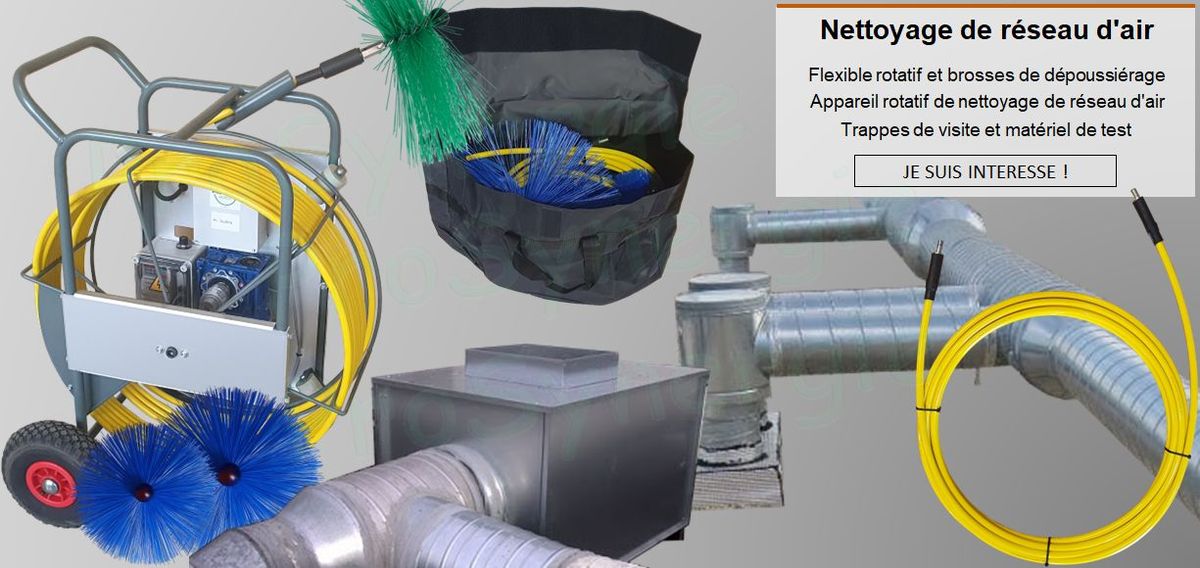 Nettoyage rotatif de gaines de ventilation - Rotobrosse 22 Progalva