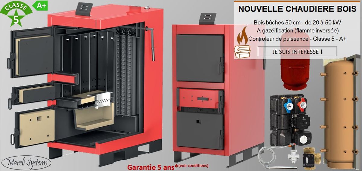 Chaudière bois buche à flamme inversée