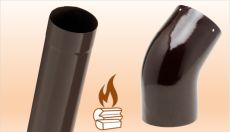 Tuyau émail brun Ø 125 à 153mm (bois)