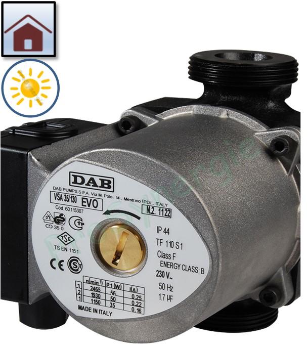 Circulateur Solaire et géothermie domestique DAB - Raccord union