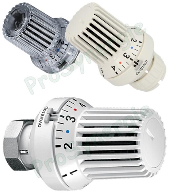 Tête Thermostatique UNI XH et XHT (Filetage 30 x 1.5) ou XD (à griffes type Danfoss) - Couleur Blanc ou Transparent