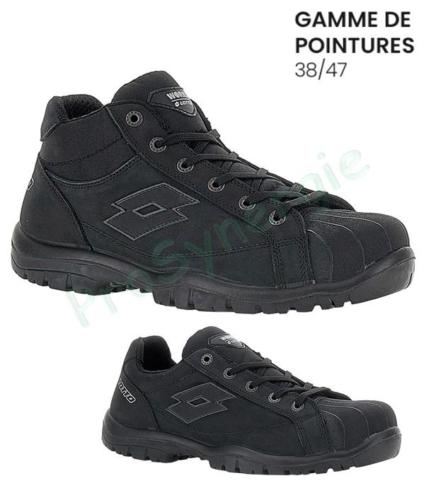 Chaussure de Sécurité LOTTO Coloris Noir Mi-Haute & Basse