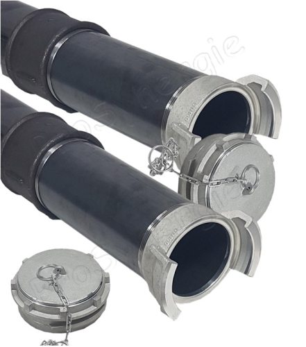 Kit tubes de remplissage de granulés pour trémie avec raccord symétrique et bouchon - Longeur 600mm Ø 100mm (4´´)