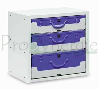 Bloc à tiroirs court avec plateaux et malettes h=48cm