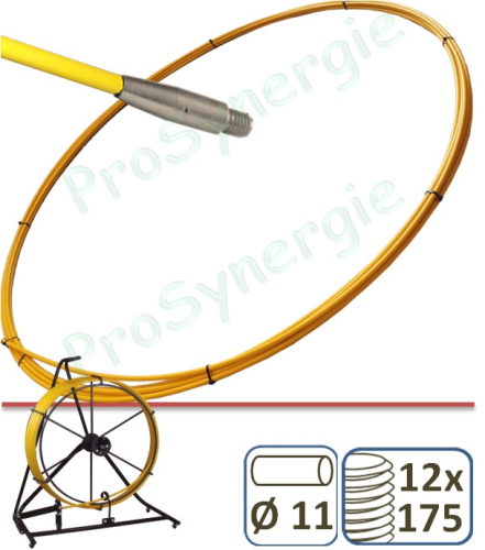 Fibre de rechange Ø 11 mm pour Flexonet 20/11 - Ref: 2100 - Avec embout de 12x175 et fixation sur enrouleur