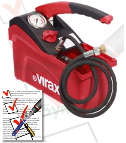 Forfait de réparation Pompe d´épreuve Virax 5 ou 10 litres 50 et 100 bars