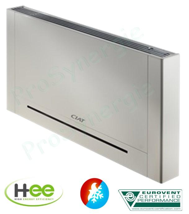 Ventilo-convecteur Dynamique et Réversible Divio carrossé taille 700 2 tubes Moteur modulant haute efficacité Puissance max. 2Kw chaud et 1.8Kw froid