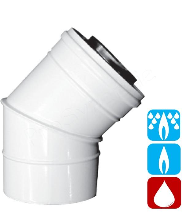 Coude 45° Concentrique Inox / Galva - Gaz/Fioul