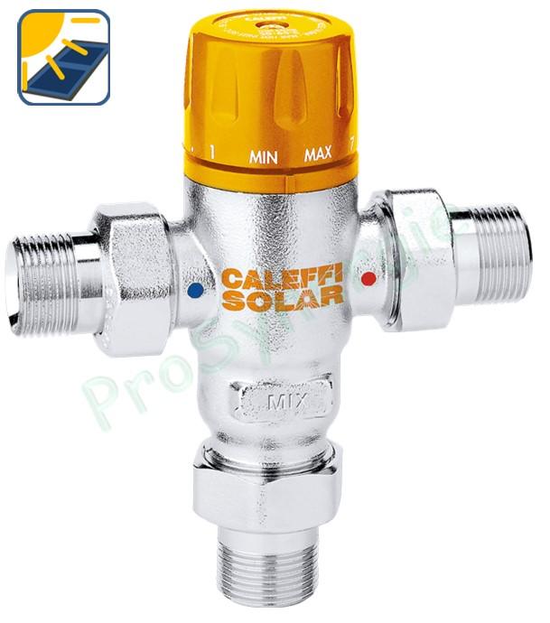 Mitigeur thermostatique domestique réglable avec clapets anti-retour intégrés pour installations solaires