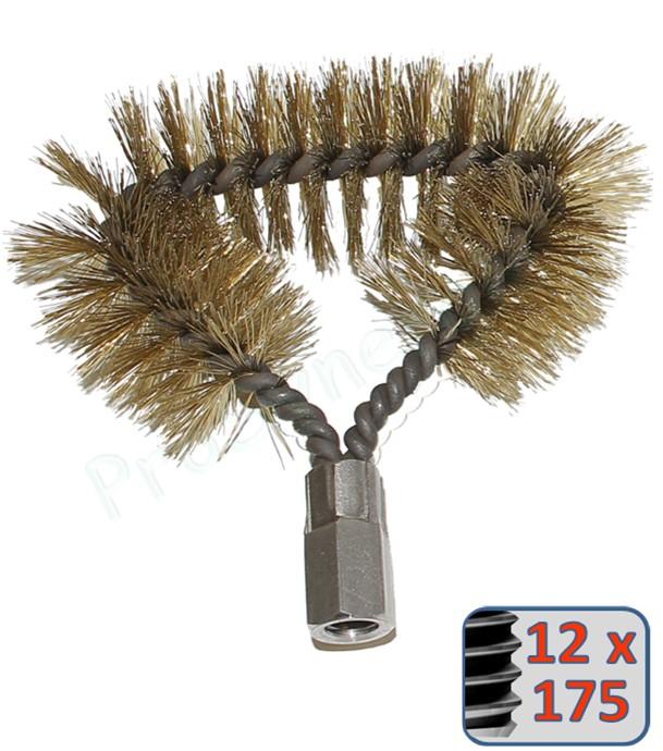 Brosse de face acier laitonné - 12 x 175