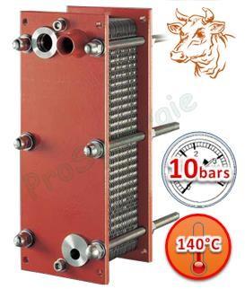 Echangeur (spécial lait) type Z2M (10 bars) équipé de 7 à 59 plaques Inox démontables et de joint Nitrile (110°C)