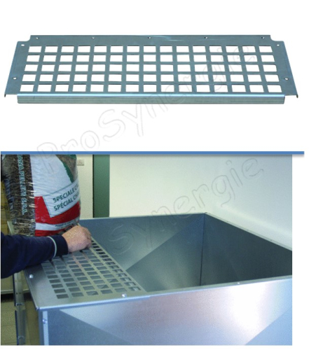 Grille galva de vidage 996x302mm porte sac de granulés pour silo de stockage galva largeur 990mm