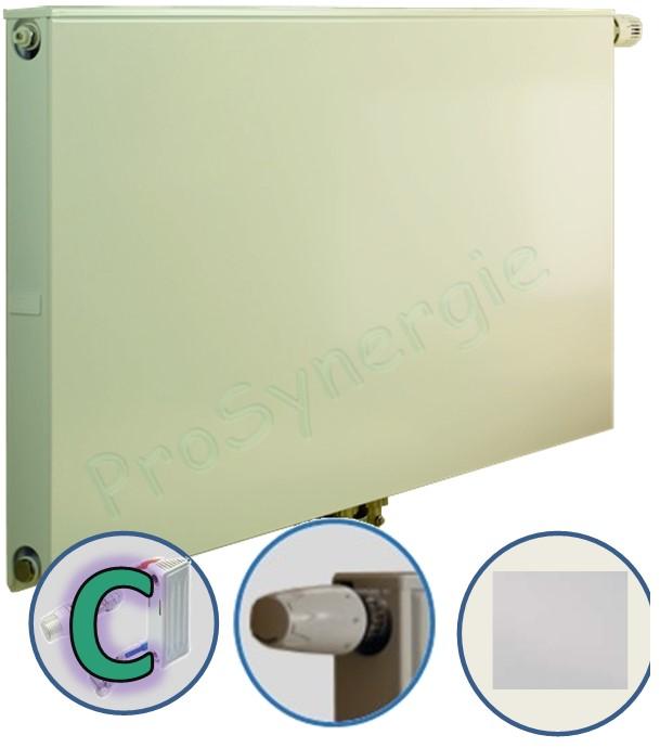 Radiateur Plan à Vanne intégrée à gauche - Horizontal - Raccordement Central