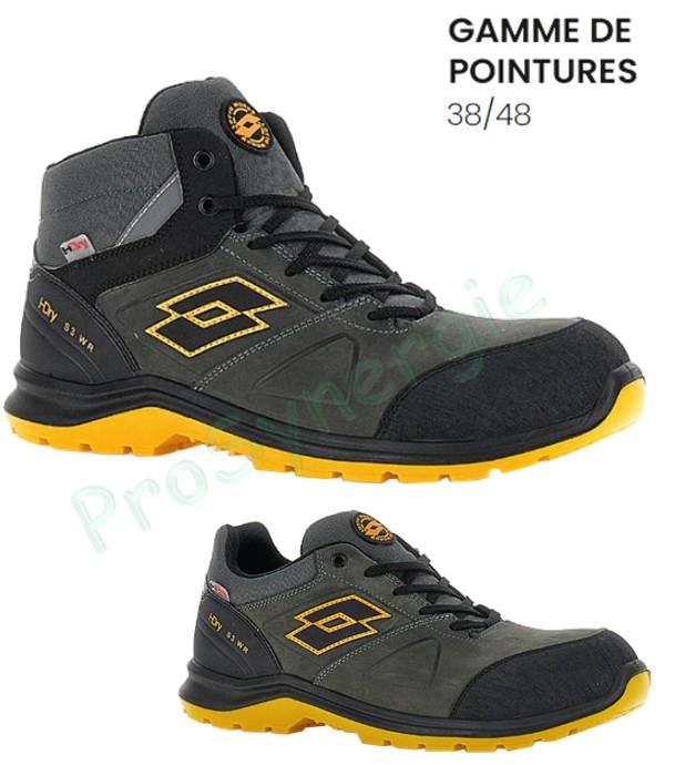Chaussure de Sécurité LOTTO Coloris Gris / Orange Mi-Haute & Basse