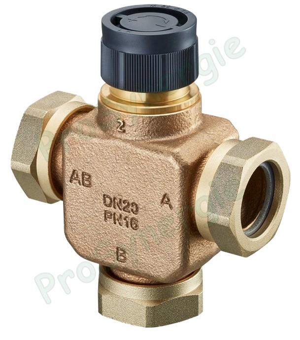 Robinet bronze DN15 à 50 Tri-CTR (mitigeur inverseur) 3 voies PN16 (120°C) (Tête M30 x 1,5)