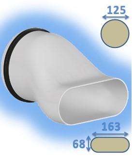 Entonnoir caisson PE D125 - Réseau Ventilation Optiflex Ovale