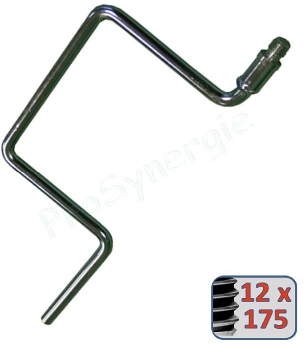Manivelle pour mise en rotation d´outils de ramonage et grattage - 12 x 175
