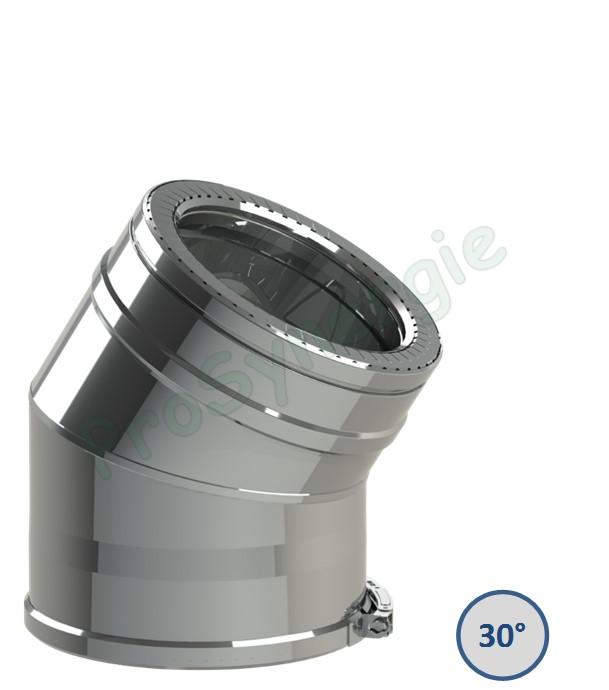 Coude à 30° Inox 316/304 pour conduit de fumée Isolé Duoten