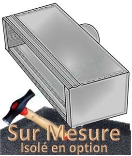Plénum Galva Option Isolation - Fabrication Spéciale (Ni repris/échangé - série type MT F3) - piquage Arrière/Côté - Sur mesure - Pour grille prise d´air, ventilation et traitement d´air