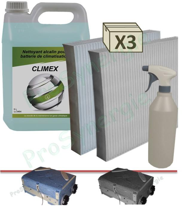 3 Lots de filtres G4 et F7 pour Vmc double-flux Deefly Modulo + 5L Nettoyant Climex + Vaporisateur