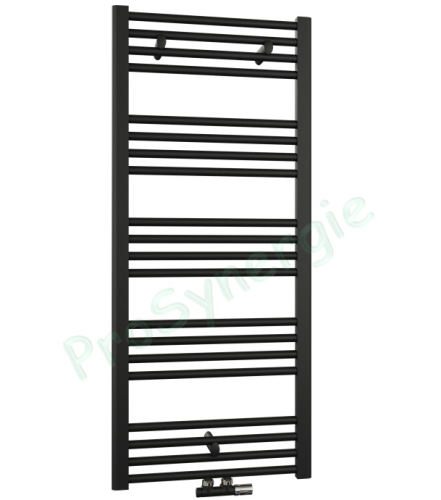 Radiateur Sèche Serviette Tubulaire Droit Coloris Noir Série Mahana
