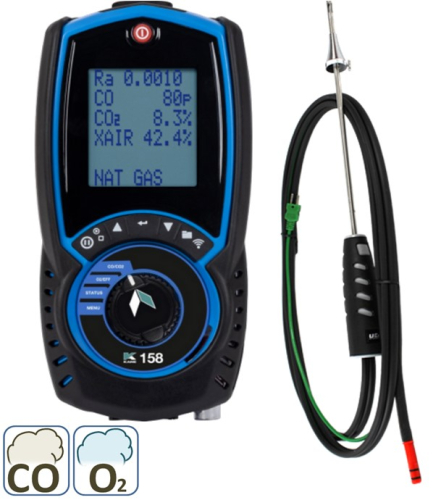Analyseur de combustion Kane 158 - Cellule CO 2.000 ppm - Bluetooth + sonde + chargeur