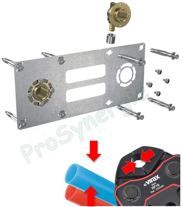 Kit platine Robifix entraxe 150mm - raccords F1/2´´ PER à sertir
