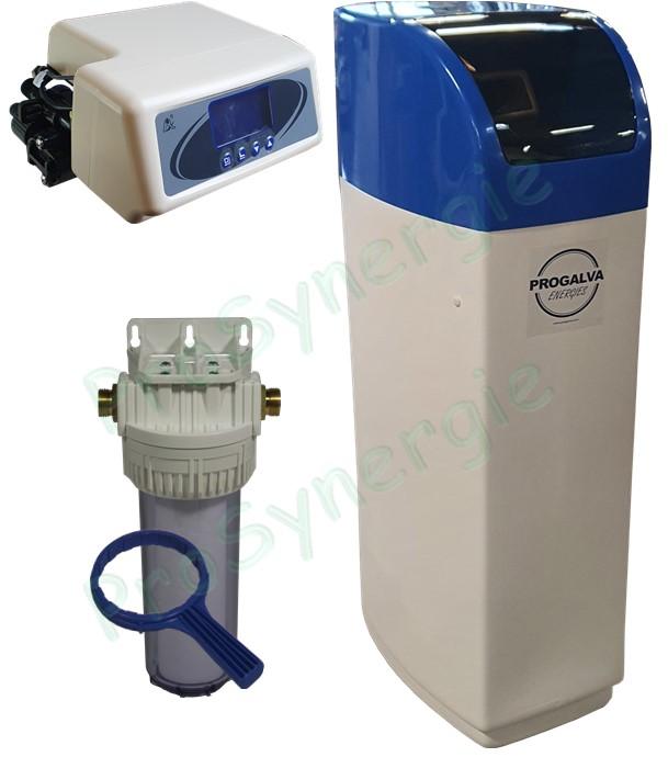 Kit Adoucisseur monoblock 20 litres avec Vanne Bormann SAVE System® intégré Electronique Volumétrique + préfiltre et assistance mise en route Offert