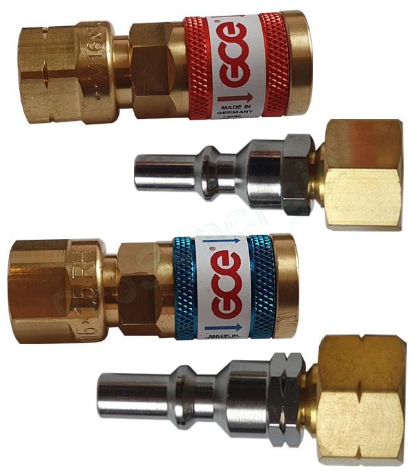 Exemple de montage de tuyaux, raccords rapides et clapets de sécurité pour chalumeaux