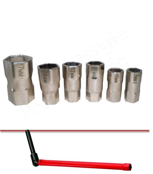 Lot de 6 embouts clé écrou robinet