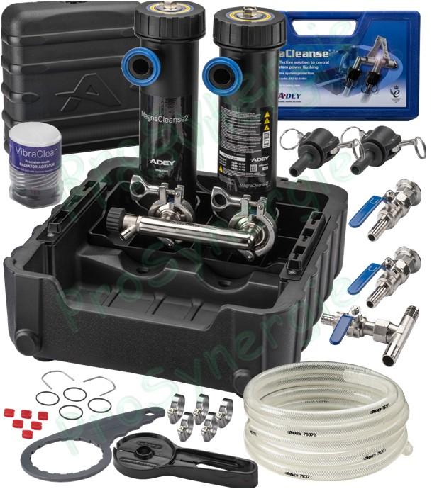 MagnaCleanse 2 - Valise de désembouage avec flexibles, adaptateurs et double port de décantation à barreau magnétique