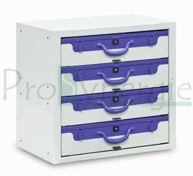 Bloc à tiroirs court avec plateaux et malettes h=48cm