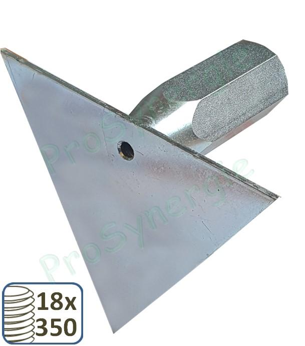 Raclette coudée triangulaire pour décapage de paroi avec tige de manuvre (18 x 350)