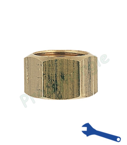 Ecrou seul laiton pour raccord bicônique (bicône serrage extérieur cuivre) Ø 10 à 22 mm