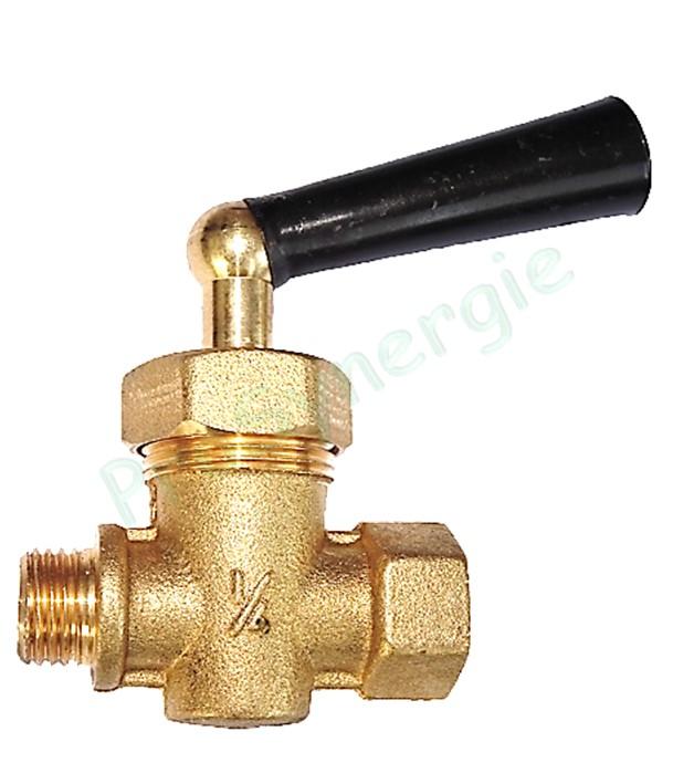 Robinet d´isolement pour manomètre hydraulique avec purge et manette