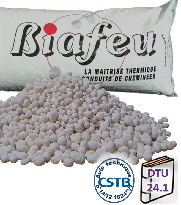 Isolant écologique et thermique pour Conduit de Cheminée - Sac BIAFEU 100 litres / 15Kg