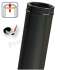 Kit S/Rampant - Conduit cheminée Isolé (Duoten) hauteur utile 1,445 mètres Int./Ext. = Inox 304 / (I 304 ou Galva) laqué noir (RAL9005) - Øint/ext 200/250mm